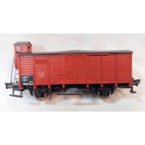 Fleischmann 1484 Freight Wagon Car with Brakeman's Cab, HO, Red, Rare, Vintage